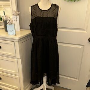 Maurices  Size 15/16 Black Sleeveless Dress with sheer panels.
